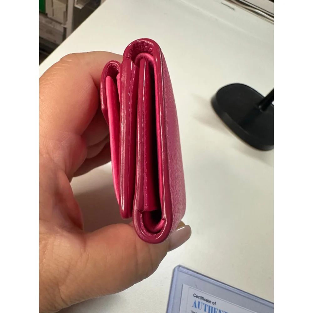 Women's MCM Pink Leather Tri-Fold Wallet